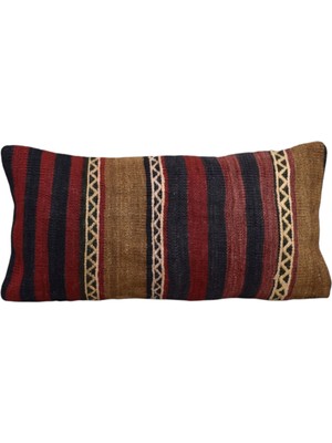 Kilim Antik El Dokuma Dekoratif Lumbar Kilim Kırlent Yastık Kılıfı 1087 - Yeni - Çok Renkli