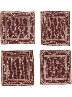 Kilim Antik El Işi İnce Kum Boncuklu Masa Sehpa Fiskos Örtüsü 0699 - Yeni - Çok Renkli