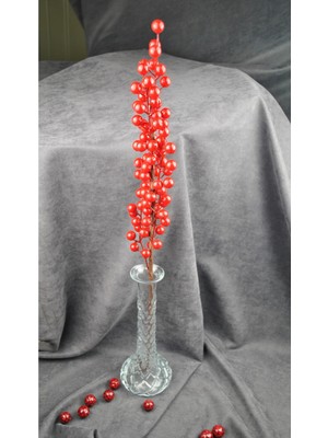 Qualitev 1 Adet Dal Uzun 65 cm Yapay Kokina Çiçeği Dekoratif Yılbaşı Çiçek New Year Christmas