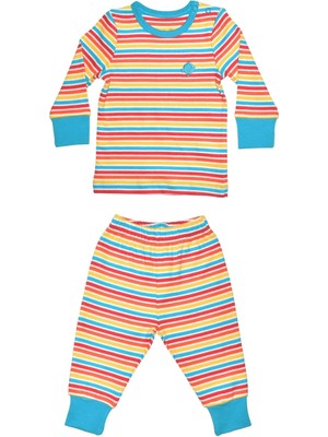 Organickid Sunshine Bebek Renkli Çizgili Pijama Takımı