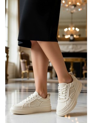 Benerly Kadın Bağcıklı Düz Yaka Düşük Taban Spor Ayakkabı Poliüretan Fonksiyonel Dayanıklı Şık