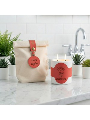 Miaju Unutulmaz Anlar Için Özel Tasarım, Isim ve Mesaj Yazdırabileceğiniz Çift Alevli Dekoratif Mum, Beyaz