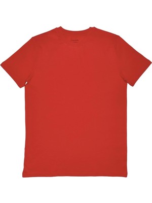 Organickid Basic Erkek Flamlı Kırmızı Kısa Kol T-Shirt