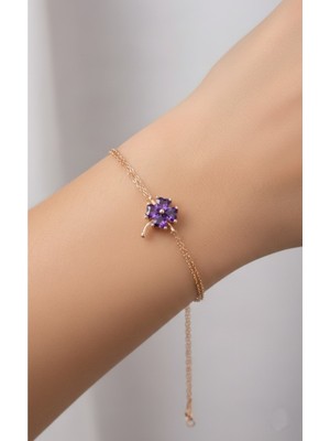 Çekirdek Jewelry 925 Ayar Altın Mortaşli Yonca Bileklik