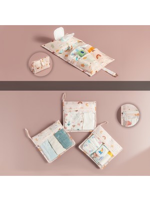 Meleni Baby 4'lü Yeni Doğan Hastane Organizer Set - Bebek Alt Bakım Çantası - Fermuarlı Şeffaf Valiz Düzenleyici