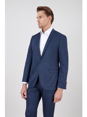Paco Romano Erkek Slim Fit Mono Yaka Lacivert Takım Elbise