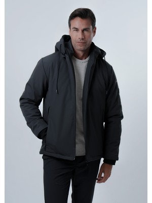 Pique BRONX26 ERKEK MONT Baskı Detaylı Kapitone Astarlı SoftShell Mont