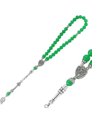 Costurera Doğaltaş Metal Püsküllü Aventurin Taşlı Tesbih