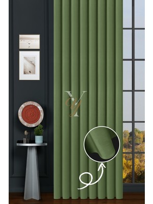Yunilla Ipek Kadife Fon Perde V-24 Fıstık Yeşili