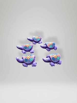 Mundy Mor Mini Kaplumbağa Magnet – 5’li Set | El Yapımı Hamur Magnet | 2,5 cm (KOD:1060/4)