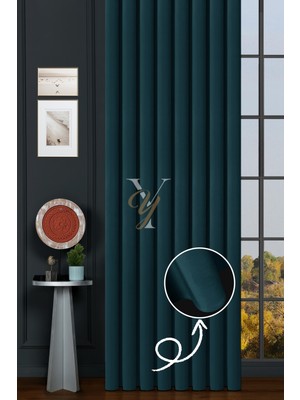 Yunilla Ipek Kadife Fon Perde V-13 Petrol