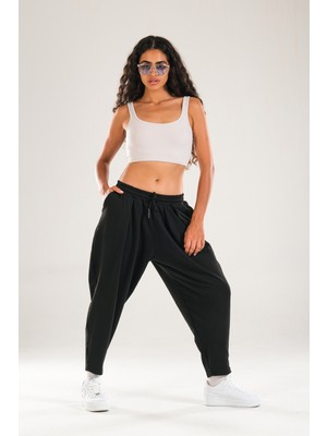 Cocopelli Pileli Siyah Jogger Pantolon COC2094