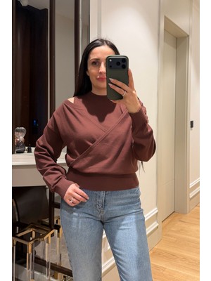 Magarde Tasarım Ikili Triko Takım- Kahverengi