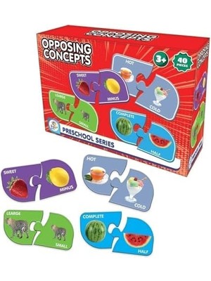 Storemax Zıt Kavramlar Eğitici Puzzle, 40 Parça, 3+ Yaş, Okul Öncesi Öğrenme Seti
