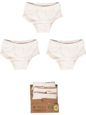 Organickid Home Collection Kız Çocuk Naturel Iç Çamaşır Seti 3'lü