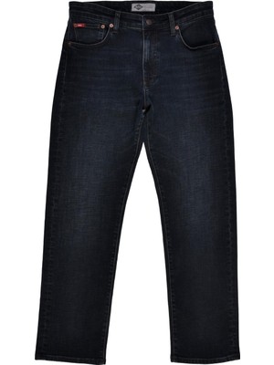 Lee Cooper Ricky Erkek Hıgh Rıse Straıght Rahat Kesim Yüksek Bel Düz Paça Jean Pantolon Mavi-Siyah