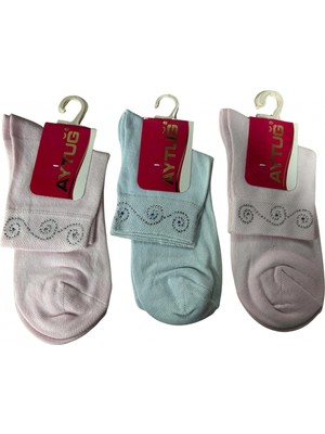 Kiviva Aytuğ Taşlı Bayan Soket Çorabı 3 Adet 30320