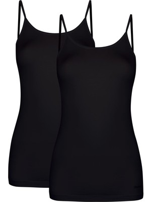 Kom Kadın Basic 2 Li Modal Top Atlet Siyah