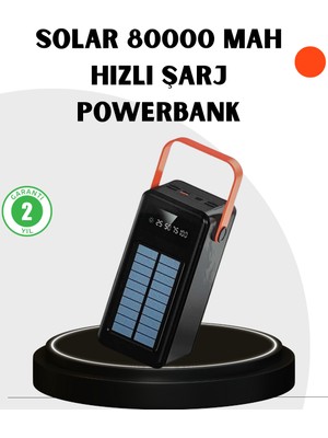 Techroid Powerbank Hızlı Şarj Solar Güneş Enerjili Çok Girişli