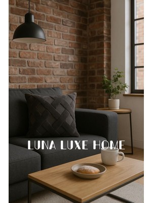 Luna Luxe Home Özel Tasarım Baklava Desen Dekoratif Peluş Kırlent Kılıfı