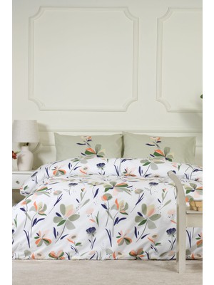 Elart Mary Nevresim Takımı Çift Kişilik %100 Pamuk Ranforce Lastikli Çarşaf (200X220 Cm) Yeşil