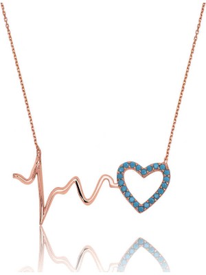 Costurera 925 Ayar Gümüş Kalp Ritmi Kadın Gümüş Kolye