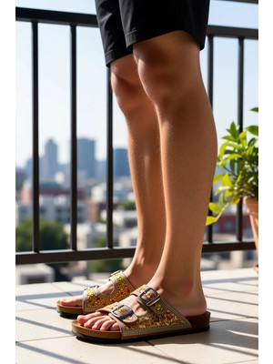 Benerly Kadın Bantlı Düz Tabanlı Terlik Fonksiyonel Dayanıklı Kaliteli Konforlu Estetik Premium Şık