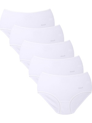 Kom Kadın Basic 5 Li Maxi Modal Külot Beyaz