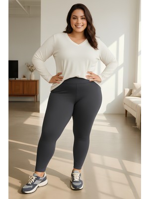 Sngl Kadın Büyük Beden Çelik Interlok Kumaş Toparlayıcı Tayt 3xl 4xl 5xl 6xl 7xl 8xl 9xl