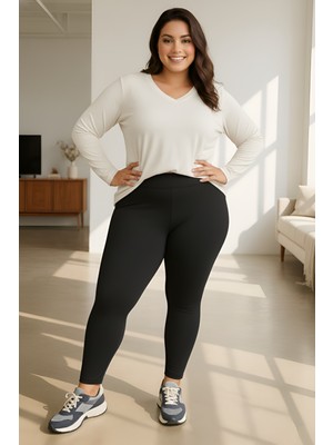 Sngl Kadın Büyük Beden Çelik Interlok Kumaş Toparlayıcı Tayt 3xl 4xl 5xl 6xl 7xl 8xl 9xl