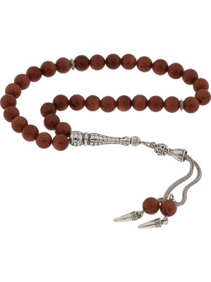 Costurera ​doğaltaş Metal Püsküllü Kahverengi Yıldız Taşı Tesbih