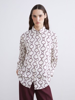 Lc Waikiki Yeni Sezon Desenli Saten Kadın Gömlek Tunik