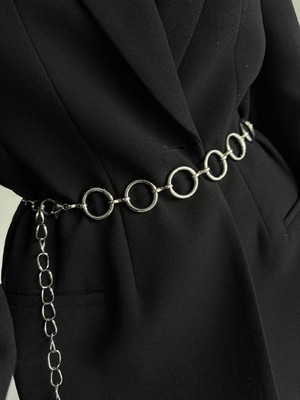 Fiori Yuvarlak Detaylı Kadın Zincir Bel Kemeri