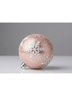 My Balli Store Yılbaşı Süsü Kar Taneli 2'li Top Pembe 10 cm