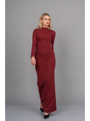 MissVina Camelia Taşlı Uzun Elbise 50354