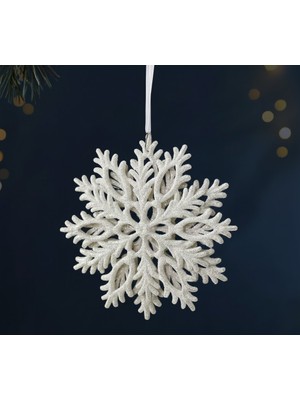 My Balli Store 1 Adet Kar Tanesi Simli Noel Ağacı Dekoratif Çam Ağacı Süsü