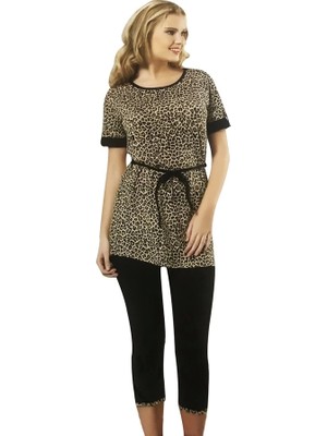 Kiviva Hmd Kadın Leopar Baskılı Tayt Takım 60009