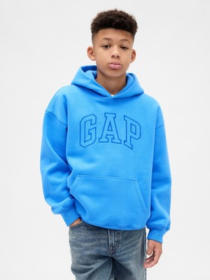 Gap Erkek Çocuk Açık Mavi Vintagesoft Relaxed Logo Sweatshirt