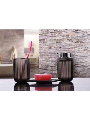 Primanova Polar 3 Lü Banyo Set Şeffaf Gri