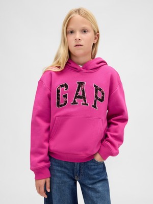 Gap Kız Çocuk Koyu Pembe Relaxed Gap Logo Sweatshirt