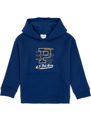 U.S. Polo Assn. Erkek Çocuk İndigo Kapüşonlu Şardonlu Sweatshirt 50316512-VR028