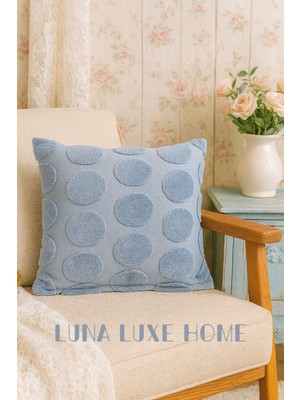 Luna Luxe Home Özel Tasarım Puantiye Desenli Dekoratif Peluş Kırlent Kılıfı