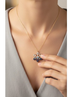 Çekirdek Jewelry 925 Ayar Gümüş Altın Kaplama Renkli Kartanesi Kolye