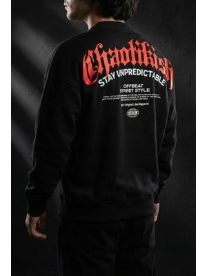 Liber Chaotikish - %100 Pamuk Premium Siyah Sweatshirt