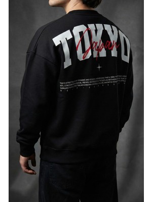 Liber Tokyo/japan - %100 Pamuk Premium Siyah Sweatshirt