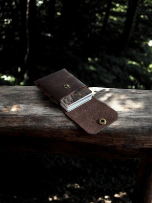 Kalkan Deri Safir Leather Hakiki El Yapımı Deri Kartlık – Minimalist, Ince, Vintage, Premium Tasarım