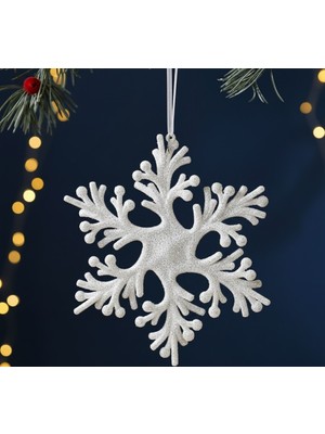 My Balli Store 1 Adet Kar Tanesi Simli Noel Ağacı Dekoratif Çam Ağacı Süsü