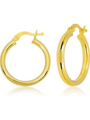 Aya Diamond Gümüş Gold Halka Kadın Küpe