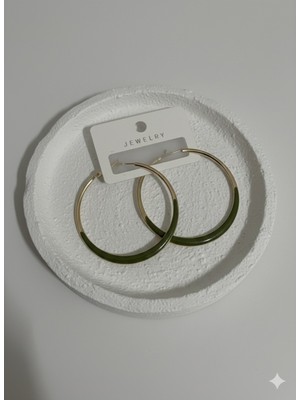 Çelik Takı Haki Detaylı Paslanmaz Çelik Küpe 316L