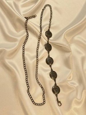 Fiori Papatya Detaylı Kadın Bel Zinciri Bel Kemeri,elbise Kemeri,etek Kemeri,pantolon Kemeri